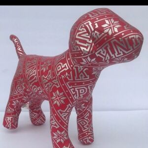 PINK Victoria's Secret China SNOWFLAKE Display Dog 10x13